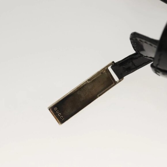 GUCCI Hand Bag Enamel 2way Black Gold 000 2113 - Picture 9 of 16